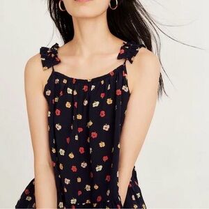 MADEWELL Silk Ruffle-Strap Cami Spring Ditsy Top in Confetti Floral •size 4